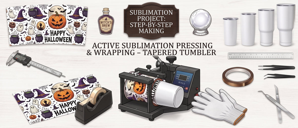 Making a 20oz Halloween sublimation tumbler with a spooky PNG wrap