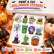 25 Halloween Sticker PNG Bundle | Cute Spooky Printable Digital Stickers