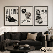 Stockholm Style Black & White Wall Art Set of 5, Leopard Y2K Fashion Printable Posters, Chic Gallery Wall Digital Download