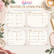 Undated Digital Planner Bundle | Hyperlinked iPad & Android Planner + 10 Covers + 10 Digital Stickers
