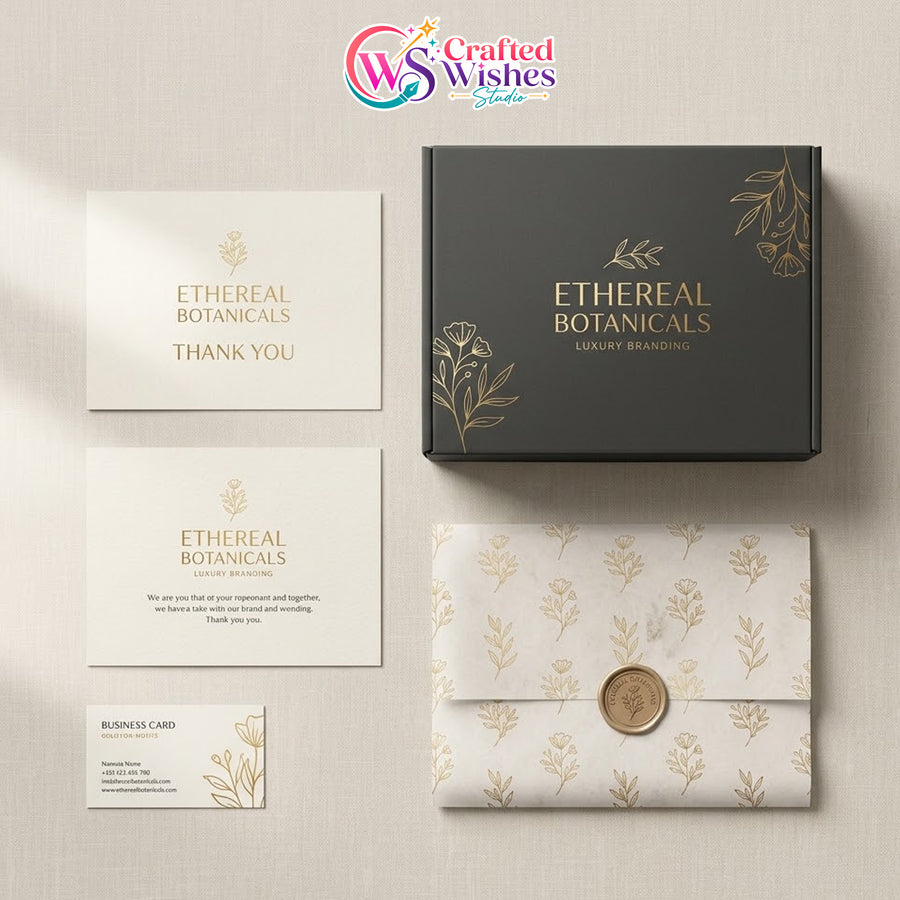 Custom Stationery & Packaging Design Kit for Craft Shops