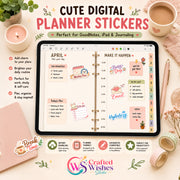 48 Cute Work Planner Stickers PNG Bundle | Digital Planner Stickers for GoodNotes, iPad & Journaling