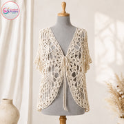 Handmade Crochet Butterfly Cardigan | Boho Lace Cover-Up