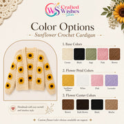Handmade Sunflower Granny Square Cardigan | Custom Colors