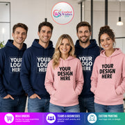 Custom Logo Unisex Hoodie | Personalized Business & Team Hoodie | Bulk Custom Printed Hoodies