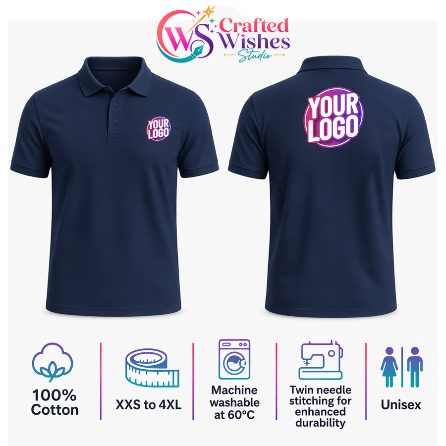 Custom Logo Polo Shirt | Unisex 100% Cotton Business Uniform & Workwear Polo