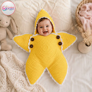 Personalized Crochet Baby Star Cocoon | Custom Newborn Wrap