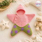 Personalized Star Baby Swaddle, Custom Baby Star Cocoon, Hooded Newborn Wrap, Crochet Knit Baby Romper Sleep Sack, Baby Shower Gift