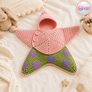 Personalized Star Baby Swaddle, Custom Baby Star Cocoon, Hooded Newborn Wrap, Crochet Knit Baby Romper Sleep Sack, Baby Shower Gift