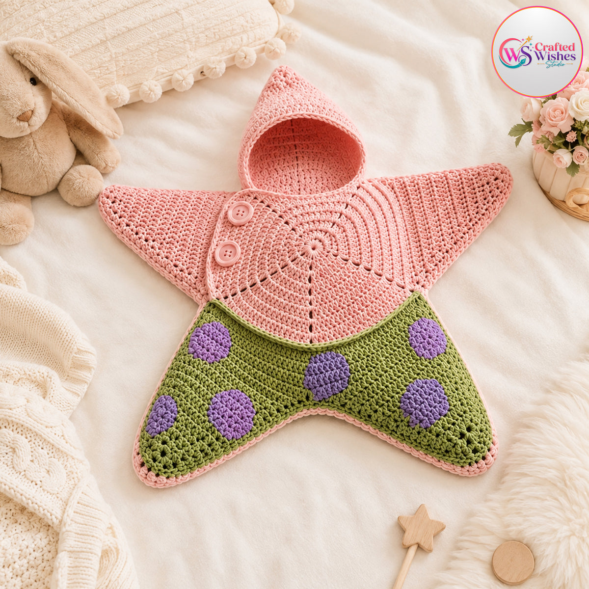 Personalized Star Baby Swaddle, Custom Baby Star Cocoon, Hooded Newborn Wrap, Crochet Knit Baby Romper Sleep Sack, Baby Shower Gift