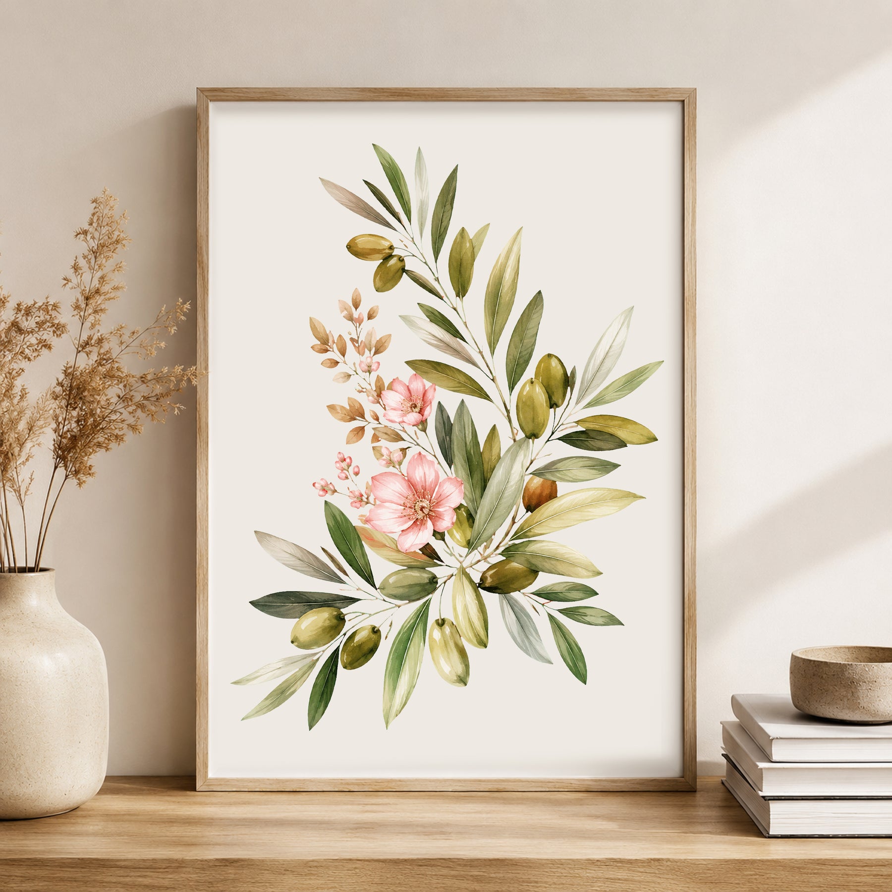 Sage Green Botanical Wall Art Set of 3 | Watercolor Floral Printable Decor