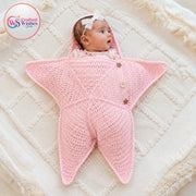 Crochet Baby Star Cocoon | Handmade Hooded Newborn Wrap