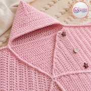 Crochet Baby Star Cocoon | Handmade Hooded Newborn Wrap